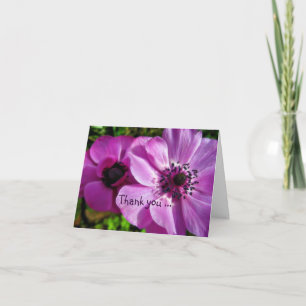 Dankeschön Note Card - Lila Anemone Dankeskarte