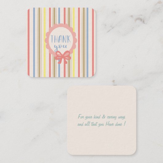 Dankeschön Note Card: Mitteilungskarte (Vorne/Hinten)