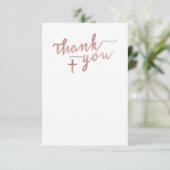 Dankeschön Note Card, Rose Gold Cross Einladung (Stehend Vorderseite)