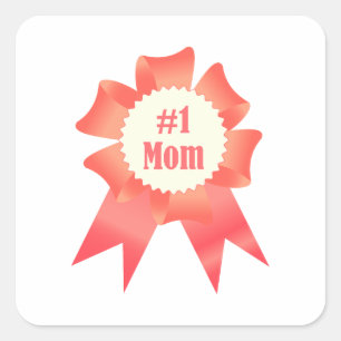 Dankeschön Nummer Eins Mama Gewinner Preisband Quadratischer Aufkleber