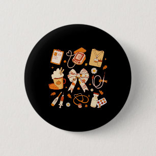 Dankeschön Nurse Fall Stethoscope Coquette Bow Dan Button