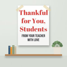 Dankeschön-Plakat für Lehrer als Geschenk für Schü