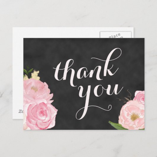 Dankeschön Postkarte | Rosa Kalkpappe (Vorne/Hinten)