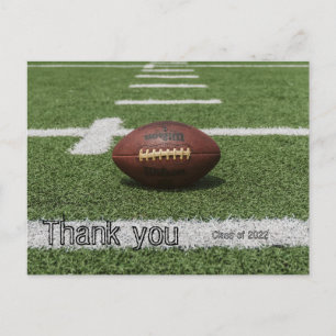Dankeschön-Postkarte Rugbyball sportlich Abschluss Postkarte
