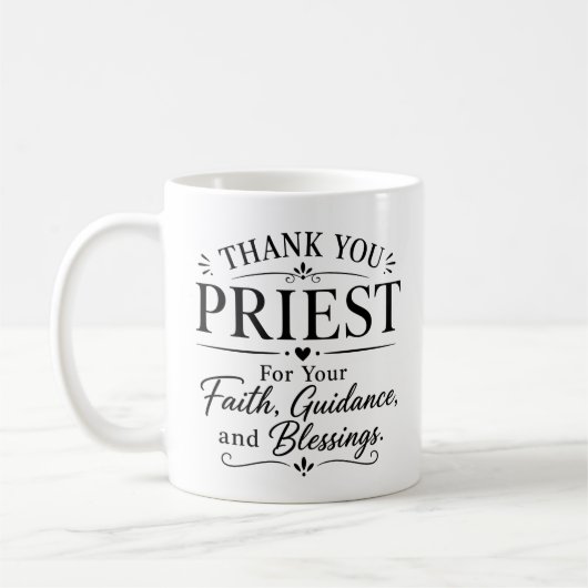 Dankeschön-Priester-Würdigungsgeschenk Kaffeetasse (Links)
