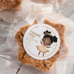 Dankeschön! Princess Ballerina w/Bow Birthday Runder Aufkleber