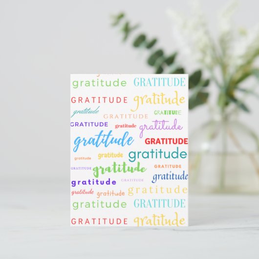 Dankeschön Rainbow Collage Dankeschön Karte (Stehend Vorderseite)