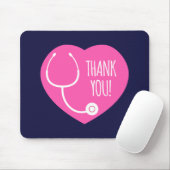 Dankeschön | Rosa Herz Stethoscope Mousepad (Mit Mouse)