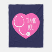 Dankeschön| rosa Herzschrittkop Fleecedecke (Vorderseite)