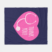 Dankeschön| rosa Herzschrittkop Fleecedecke (Vorderseite (Horizontal))