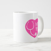 Dankeschön| rosa Herzschrittkop Jumbo-Tasse (Vorderseite Rechts)