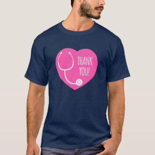 Dankeschön  rosa Herzschrittkop T-Shirt