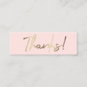 Dankeschön Rosa-Hintergrundekarte Mini Visitenkarte (Vorderseite)