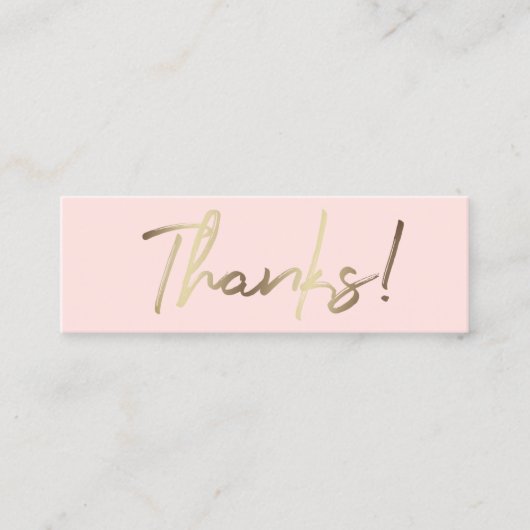 Dankeschön Rosa-Hintergrundekarte Mini Visitenkarte (Vorderseite)