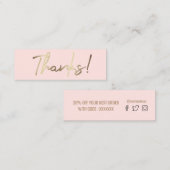 Dankeschön Rosa-Hintergrundekarte Mini Visitenkarte (Vorne/Hinten)