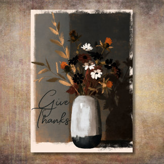 Dankeschön Rustikale Herbst-Wildblume Thanksgiving Feiertagskarte