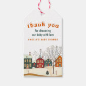 Dankeschön-Schneedorfgastgeschenk für die Winter-B Geschenkanhänger (Vorderseite)