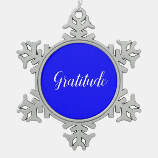 Dankeschön Schneeflocken Zinn-Ornament (Vorderseite)
