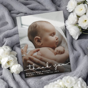 Dankeschön-Schrift Baby-Geburtsanzeige-Postkarte Postkarte