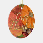 Dankeschön Script Typografy Autumn Erntedank Keramikornament (Rechts)