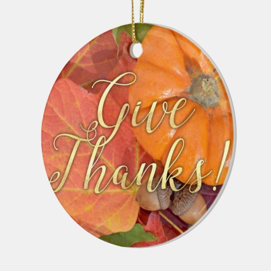 Dankeschön Script Typografy Autumn Erntedank Keramikornament (Links)