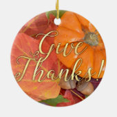 Dankeschön Script Typografy Autumn Erntedank Keramikornament (Hinten)