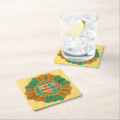 Dankeschön Set Moderne, einzigartige Gold-Herbstfa Rechteckiger Pappuntersetzer (Vor Ort)