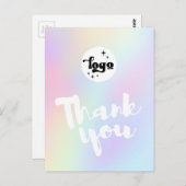 Dankeschön-Skript auf pastellfarbenen Hintergrund Postkarte (Vorne/Hinten)