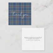 Dankeschön-Skript Plaid Tartan Thompson Rustikal Mitteilungskarte (Vorne/Hinten)