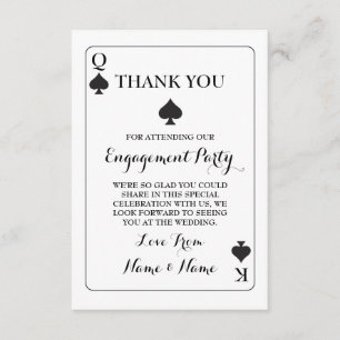 Dankeschön Spielkarten König Dame Ass der Pik Einladung