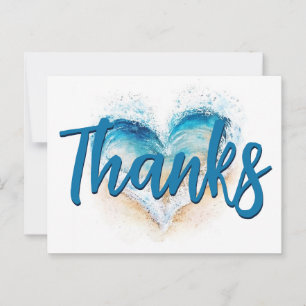 Dankeschön Strand Herz Welle Postkarte