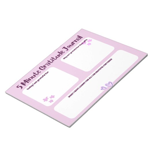 Dankeschön-Tagebuch von 5 Minuten Notizblock (angewinkelt)