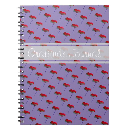 Dankeschön Tagebuchmohn-Blume für benutzerdefinier Notizblock (Vorderseite)