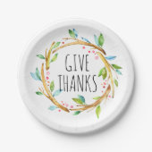 Dankeschön Text Niedlich Erntedank Wreath Pappteller (Vorderseite)