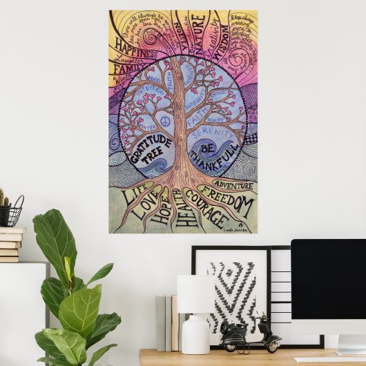 Dankeschön Tree Poster Print (Heimbüro)