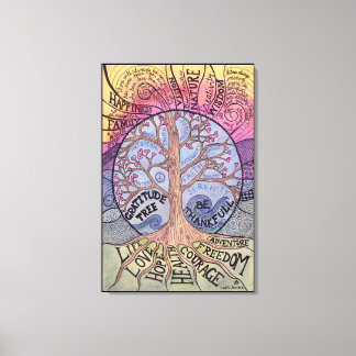 Dankeschön Tree Premium Stretched Canvas Print Leinwanddruck