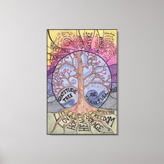 Dankeschön Tree Premium Stretched Canvas Print Leinwanddruck (Vorderseite)