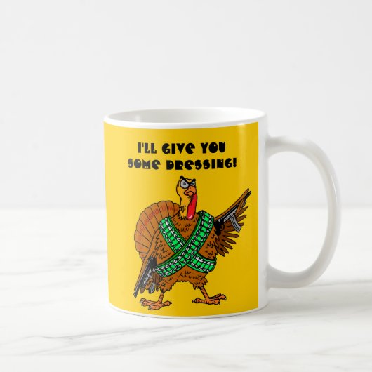 Dankeschön Truthahn mit Pistole. Kaffeetasse (Rechts)