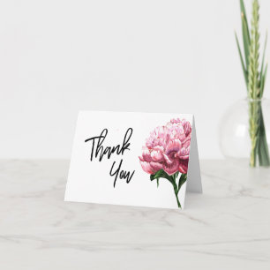 Dankeschön-Typografie-Wasserfarbe-Rosa-Pfingstrose Dankeskarte
