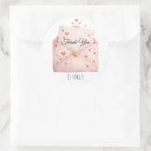 Dankeschön-Umschlag-Aufkleber Runder Aufkleber (Tasche)