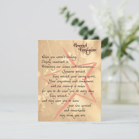 Dankeschön und Dankeschön für den Feuerwehrmann Dankeskarte (Stehend Vorderseite)