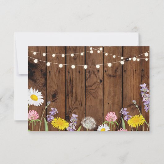 Dankeschön Verlobung Wedding Wild Blume Pic Einladung (Rückseite)