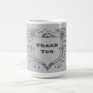 Dankeschön Vintage-Shield-Weinrankmen Rahmen Anerk Kaffeetasse