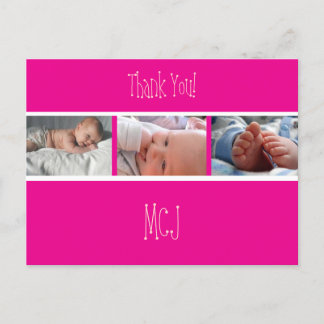 Dankeschön von Baby Monogram/Fotos Ankündigungspostkarte