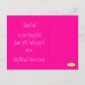 Dankeschön von Baby Monogram/Fotos Ankündigungspostkarte (Rückseite)