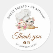 Dankeschön von Chef Kitten Bakery Runder Aufkleber (Vorderseite)
