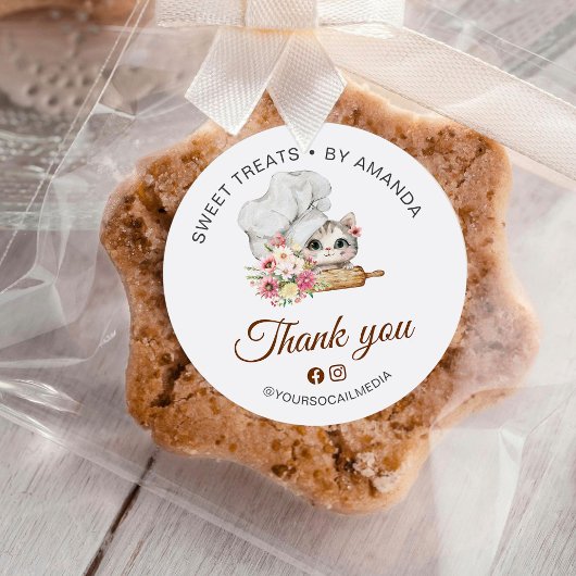 Dankeschön von Chef Kitten Bakery Runder Aufkleber