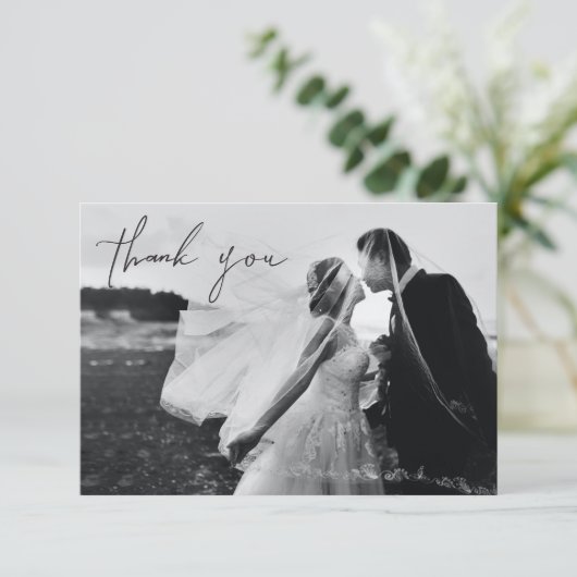 Dankeschön von Hand, Foto-Note-Karte Dankeskarte (Stehend Vorderseite)