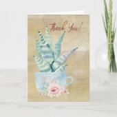 Dankeschön! Wasserfarbenkaktkarte Karte (Vorderseite)