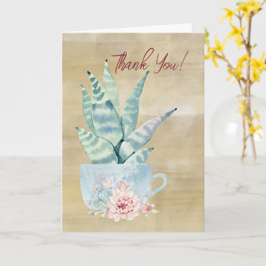 Dankeschön! Wasserfarbenkaktkarte Karte (Gelbe Blume)